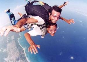 Skydiving over Playa del Carmen